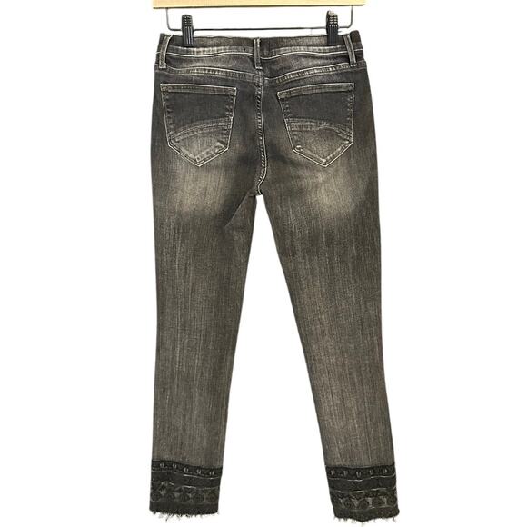 Dritwood Black Wash Western Embroidered Jackie Raw Hem Jeans Size 26 - Picture 2 of 8